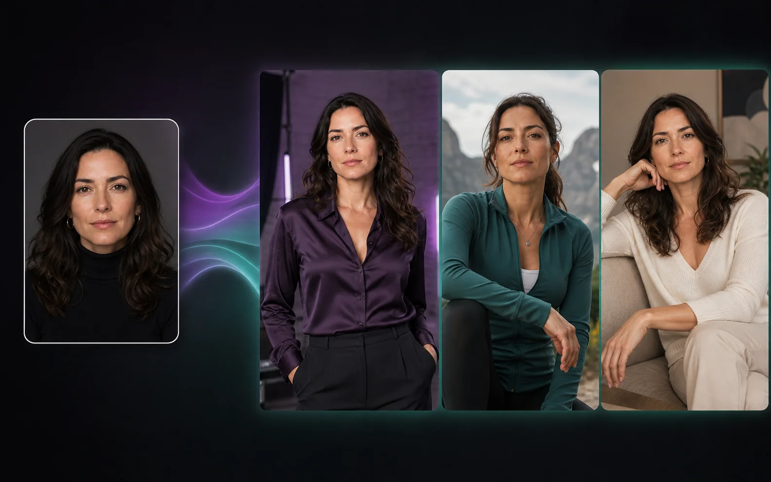 Using a consistent licensed brand face across content featuring different actors