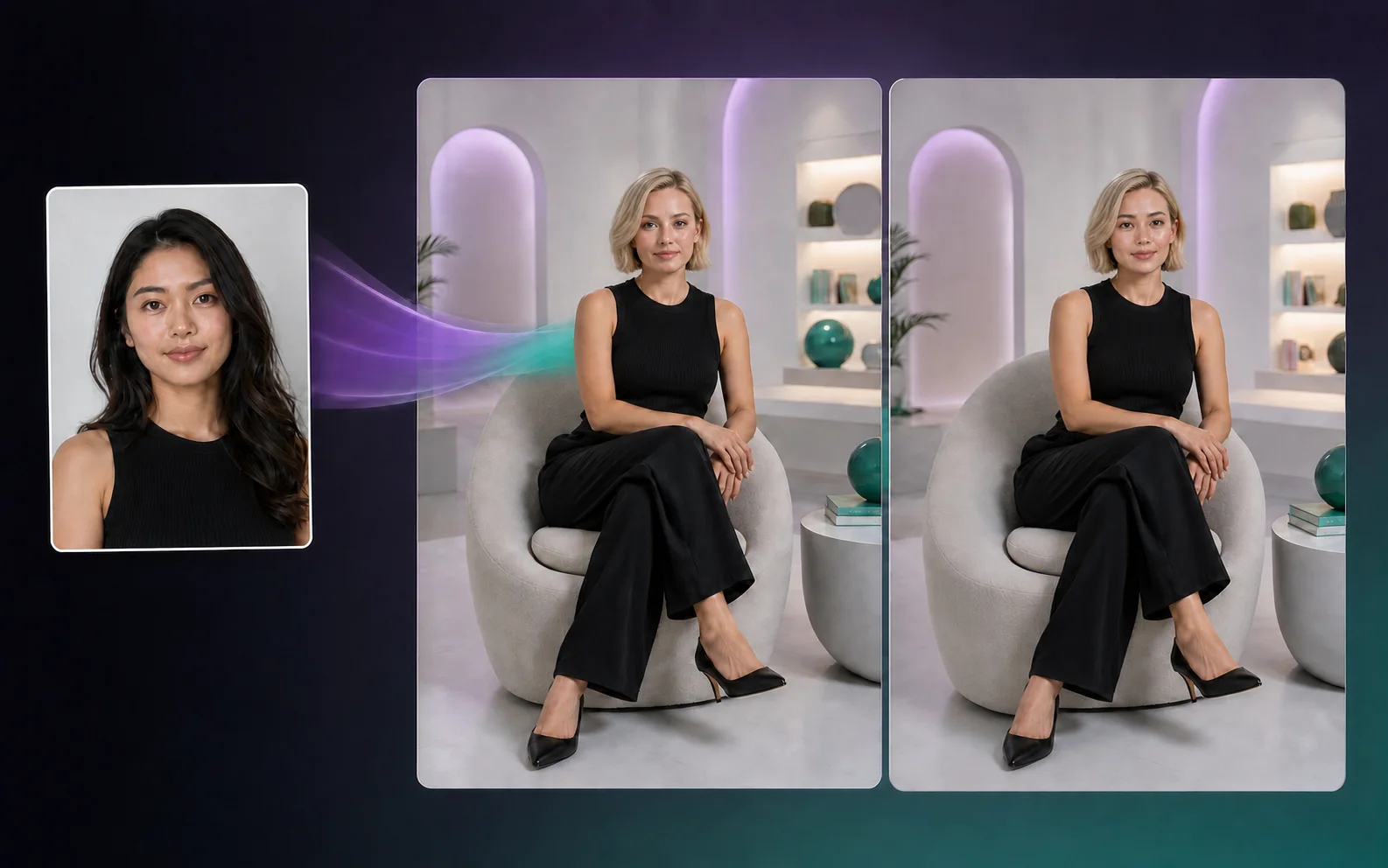 Localizing an advertising scene by replacing only the actor's face